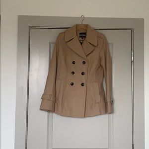 NWT Express Camel Peplum Back Wool Coat